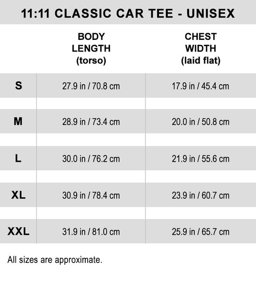 11:11 WILLOW SOUL T-Shirt Size Guide