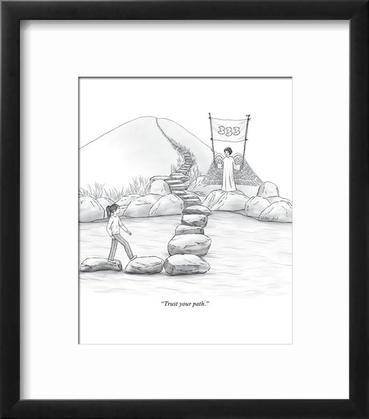 333: An angel appears on a stone path and holds a 333 sign to reveal the spiritual meaning of 333.