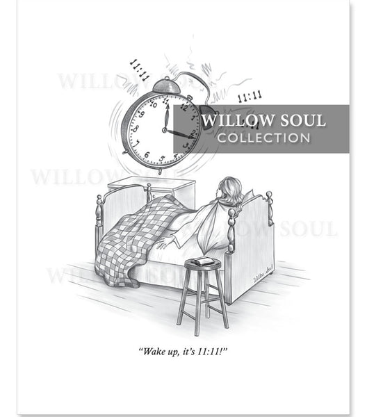 Meaning of 11:11 illustration with Willow Soul watermarks.