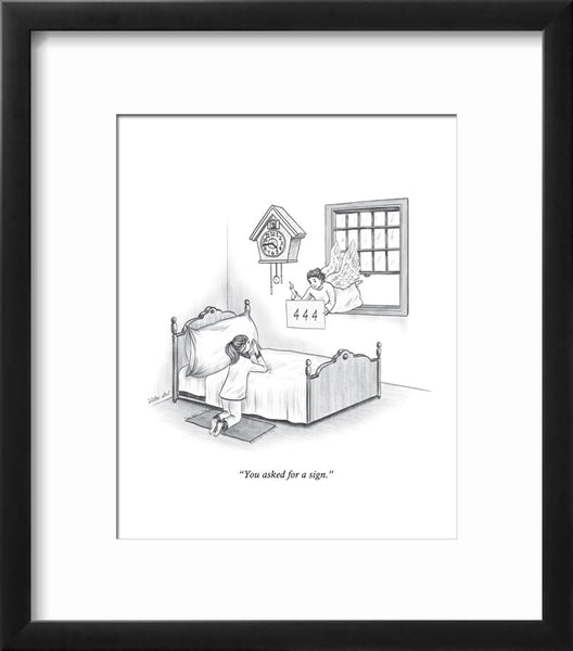 Meaning of 444 illustration framed.